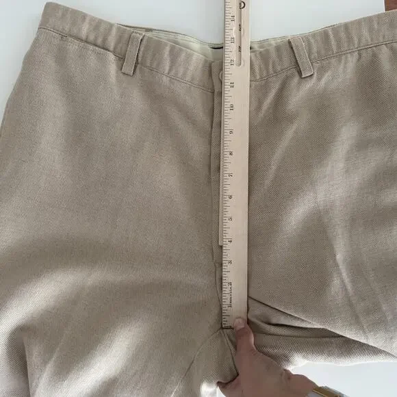 Polo Ralph Lauren Pants Mens 36x32 Khaki Tan Chino Linen Twill Made in USA